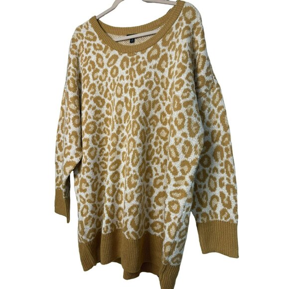 Torrid Soft Popcorn Knit Drop Shoulder Sweater | Leopard Print, Women's Size 3 - Picture 3 of 6